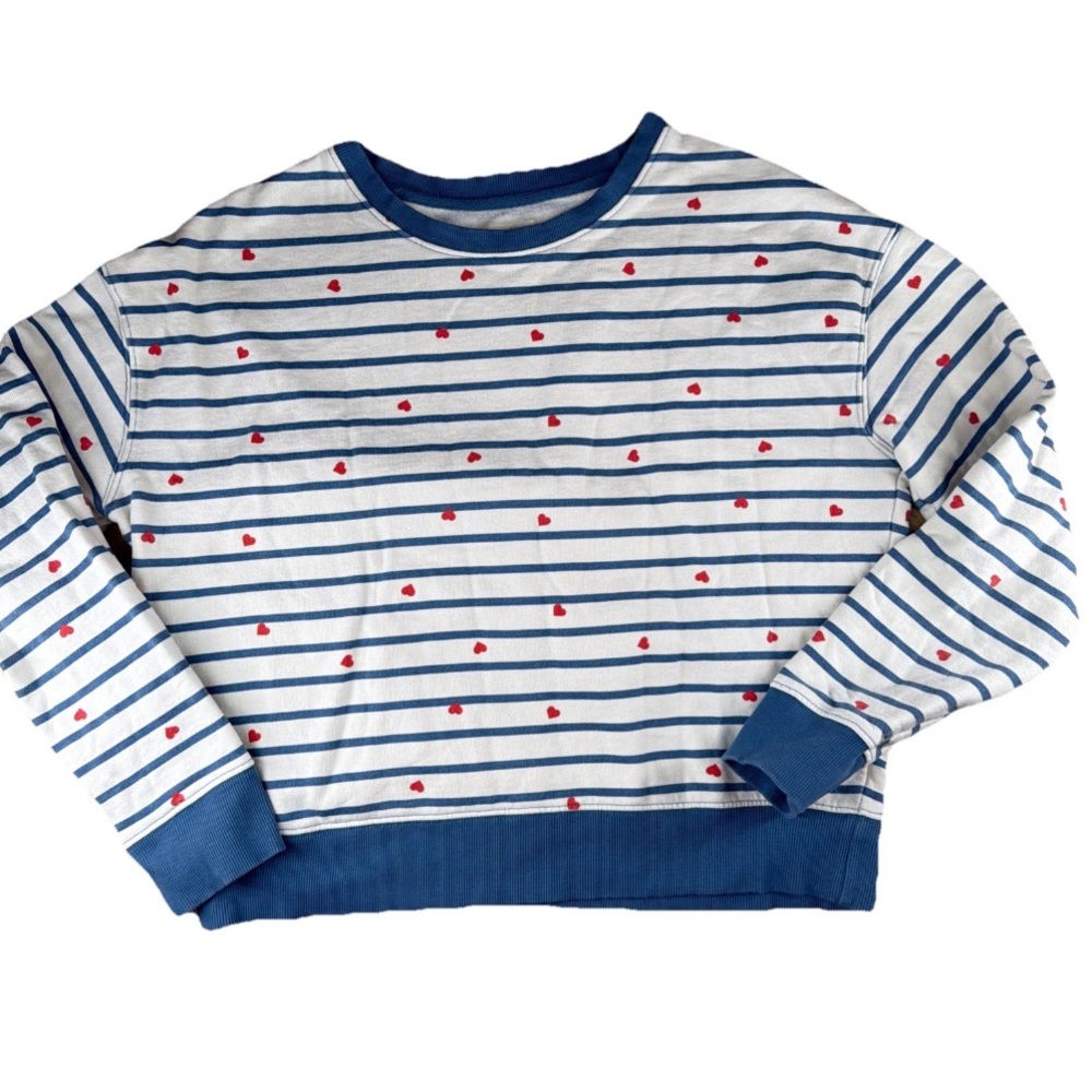 Pact Blue and White Striped Sweater